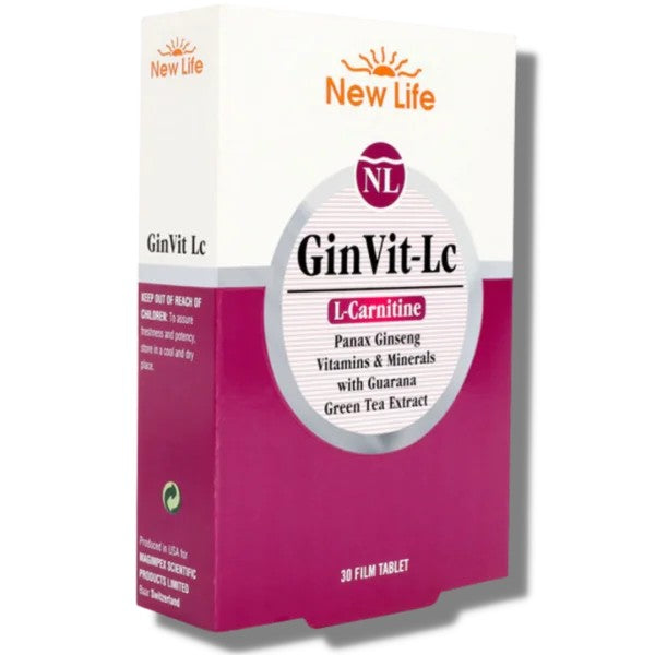 New Life GinVit-Lc L- Carnitine 30 Film Tablet (Miad 03/2026)