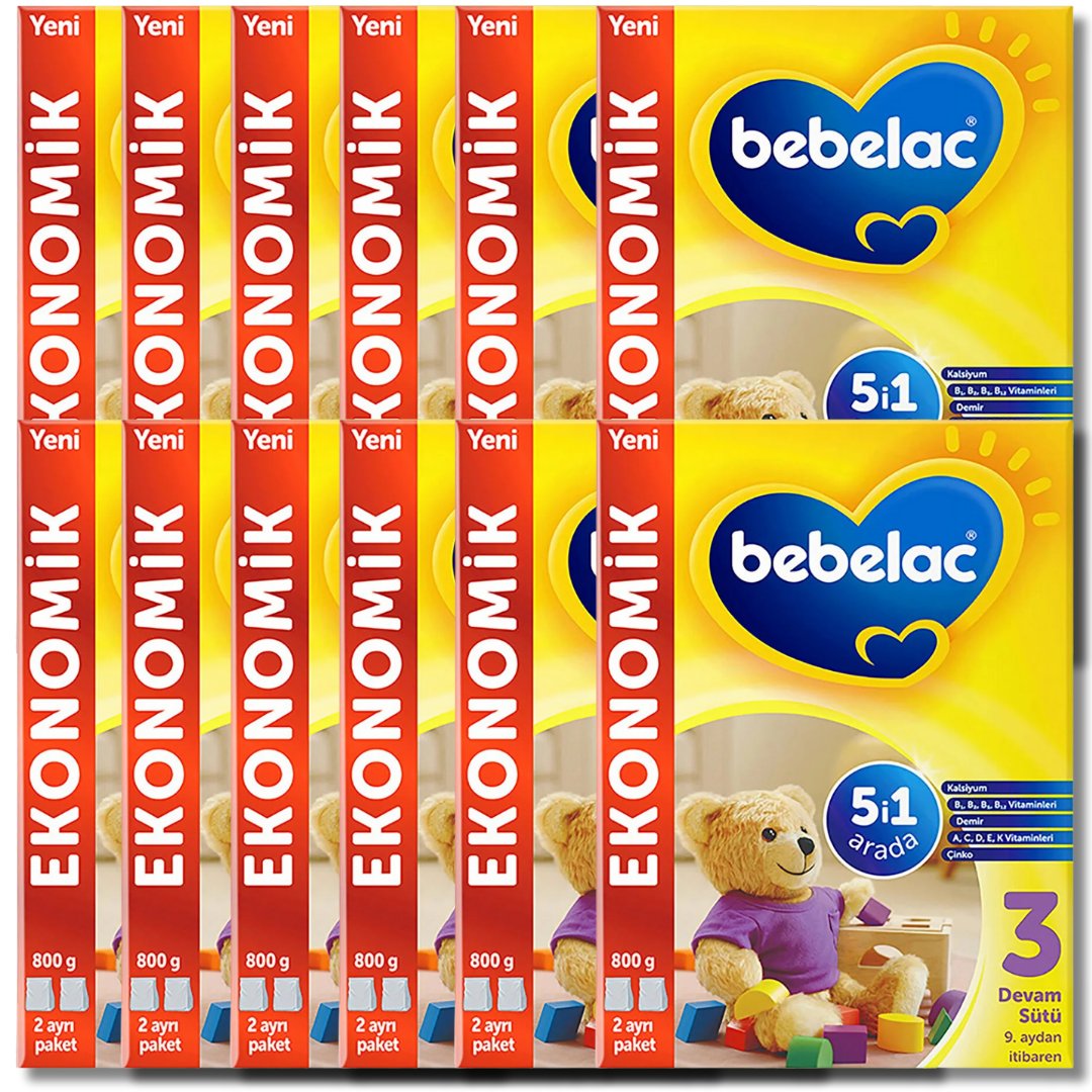 Bebelac 3 800 gr 9-12 Ay Devam Sütü - 12 adet