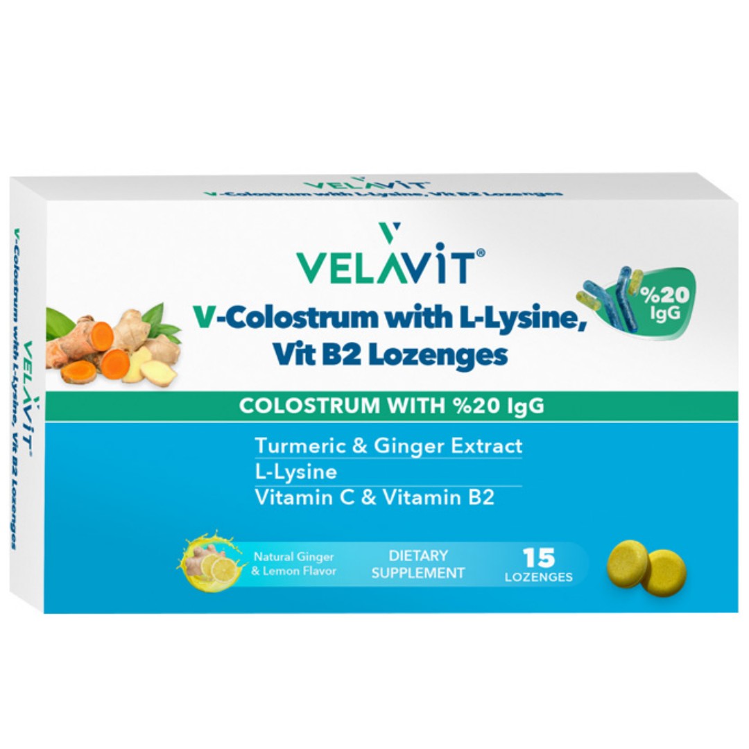 Velavit V-Colostrum Zencefil Zerdeçal İçeren Pastil - 15 Adet