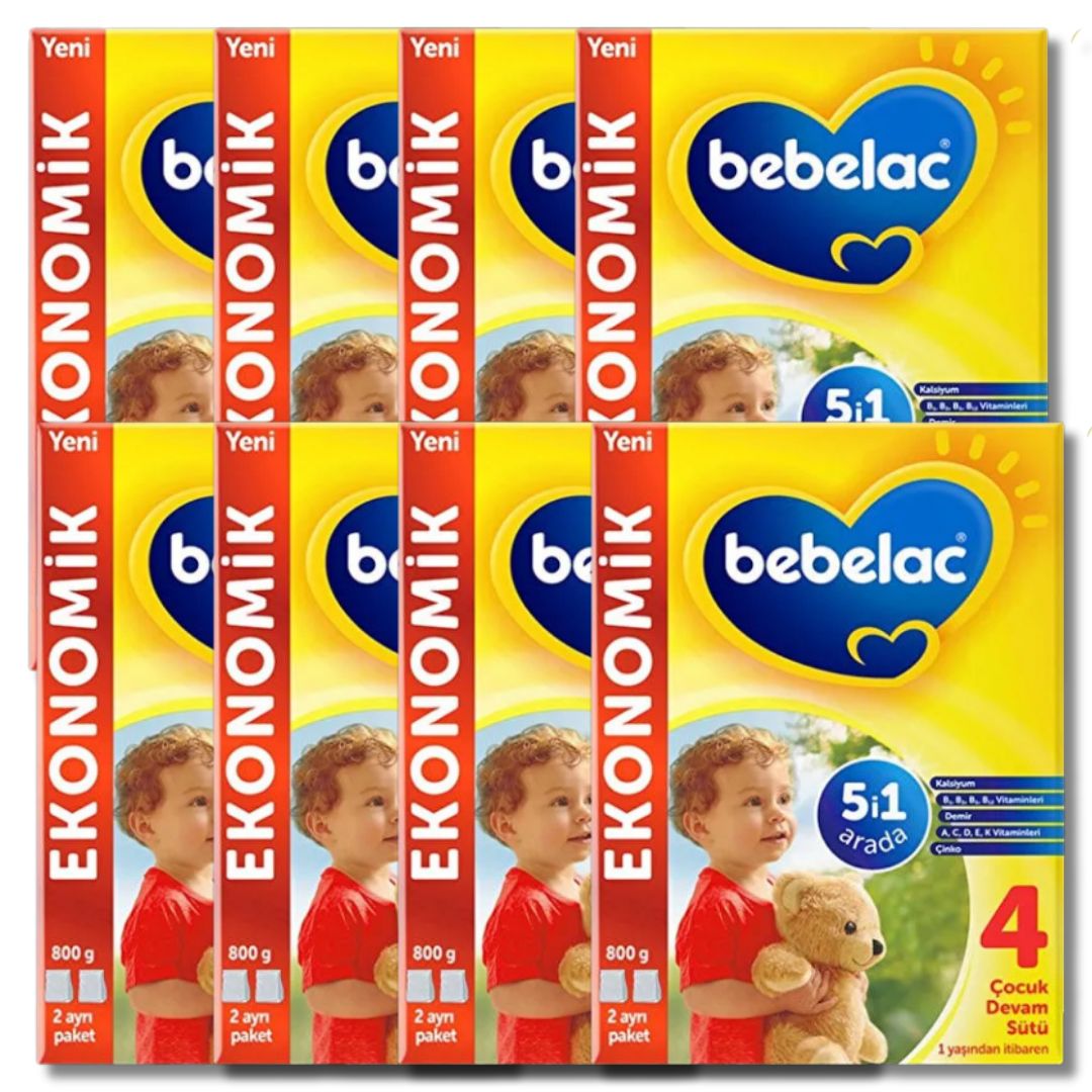 Bebelac 4 Çocuk Devam Sütü 800 Gram 1+ Yaş - 8 Adet