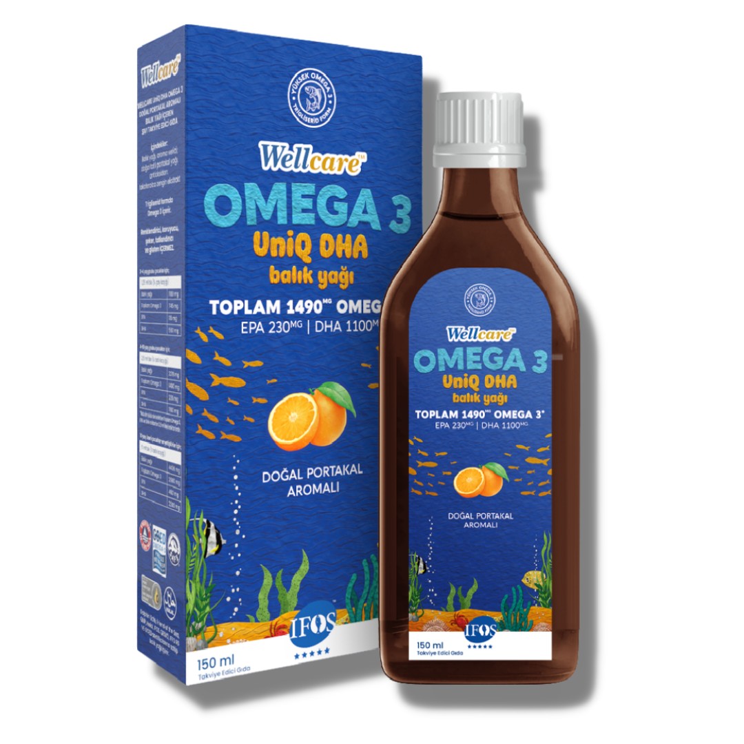 Wellcare Omega 3 Doğal Portakal Aromalı Balık Yağı 150 ml